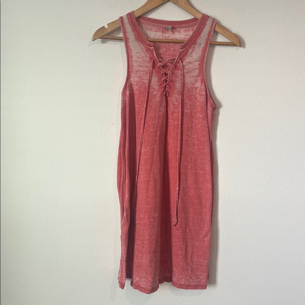 Z SUPPLY Sleeveless Lace-Up Pink Dress
